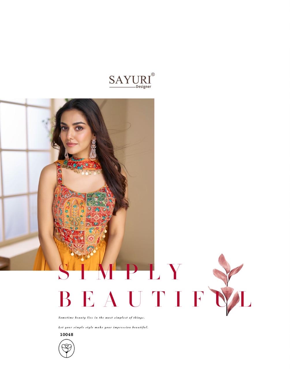 Premium Ethnic Wear – MOON by Sayuri | Hand Embroidered Blouse with Plazzo & Dupatta (orange)