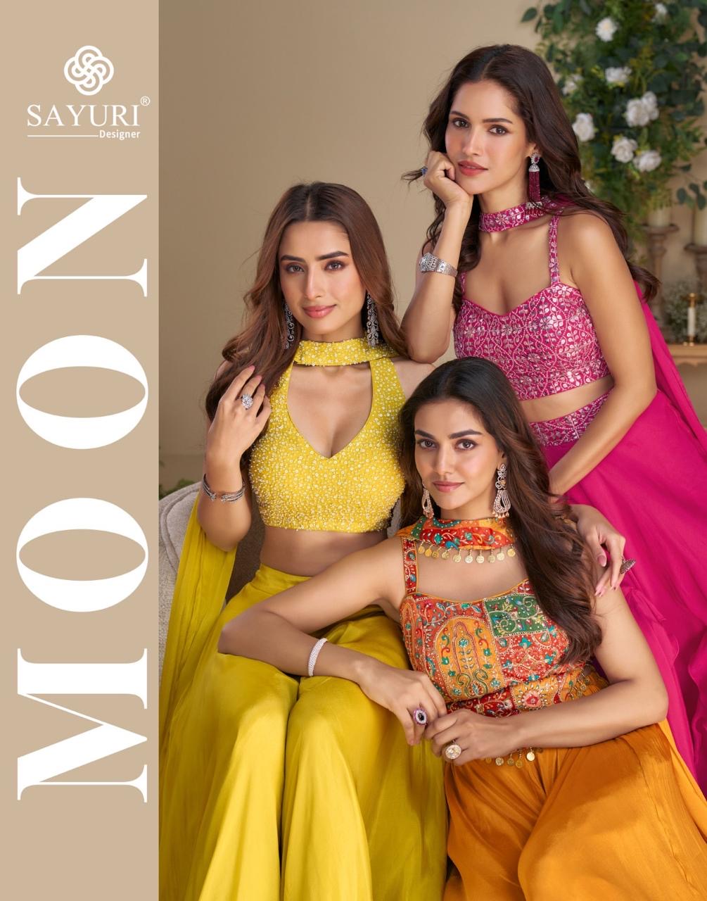Traditional Indian party wear outfit – blouse, plazzo, and dupatta set