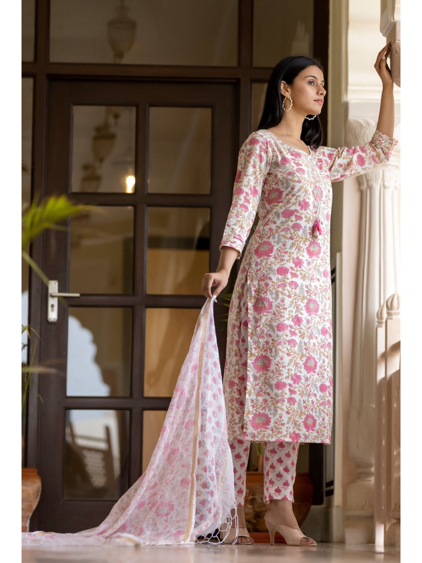 Pure Cotton Handblock Printed Suit Set - Yashodhara Lifestyle