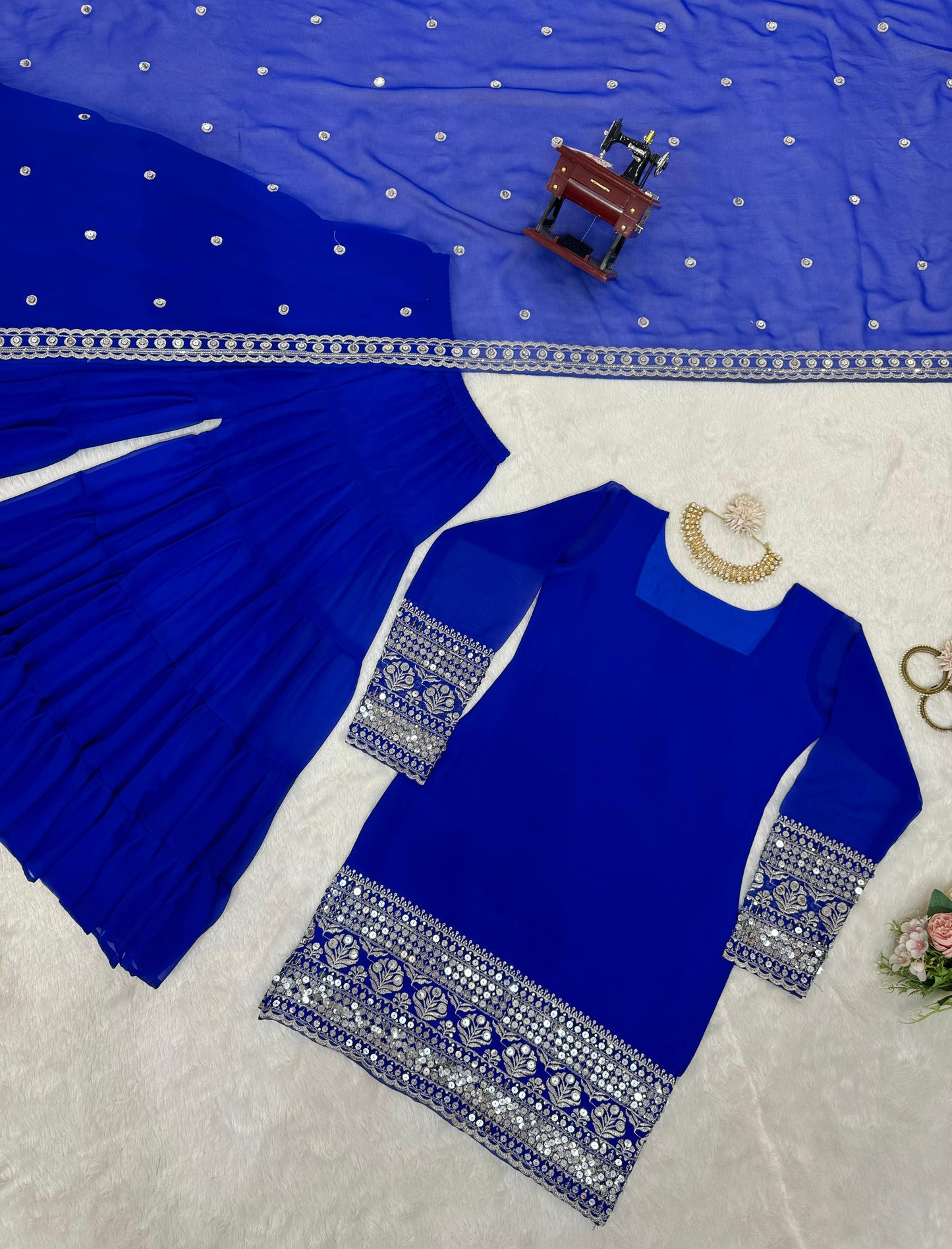 Sharara Top Georgette with soft net dupatta - Yashodhara Lifestyle