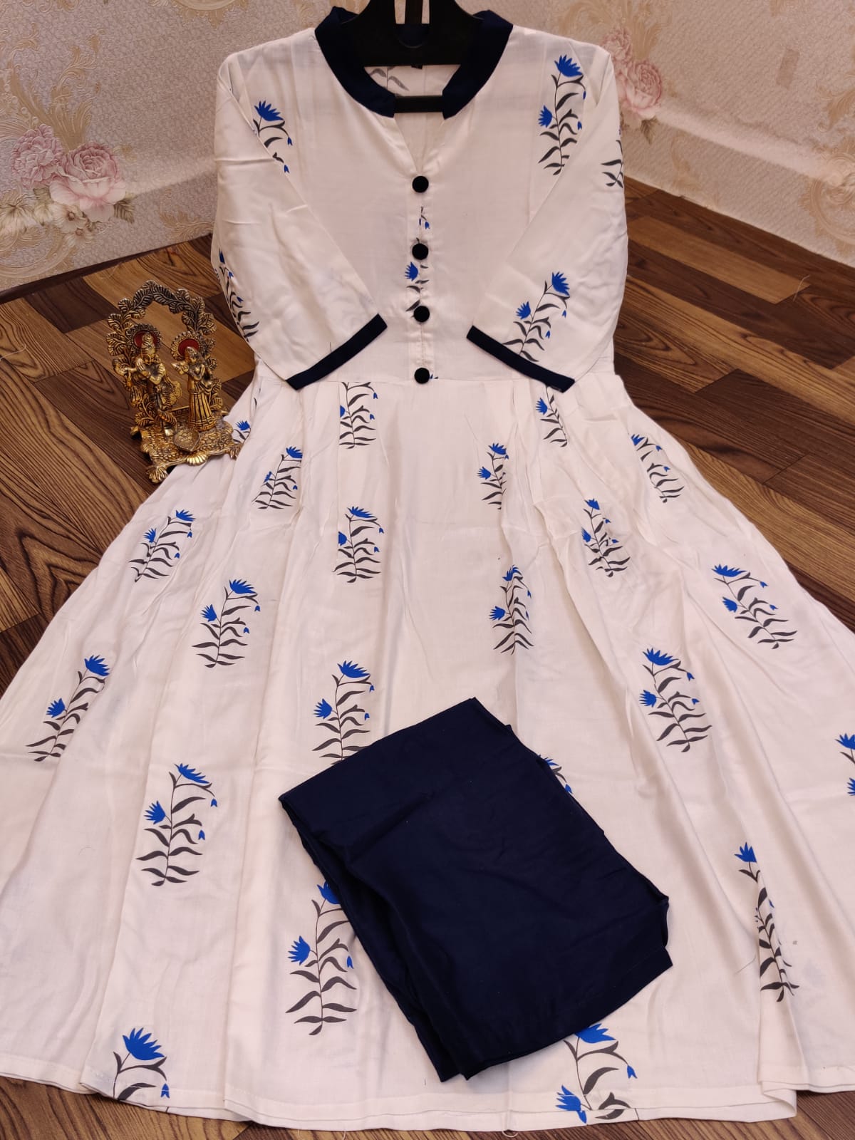 floral printed Anarkali Kurti plazzo set - Yashodhara Lifestyle