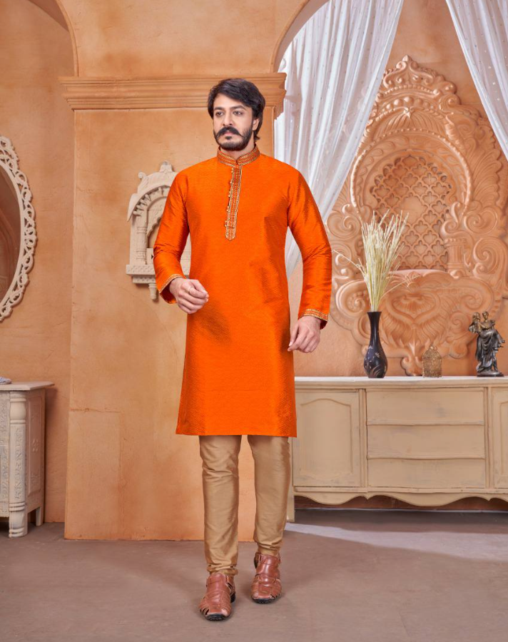 Traditional Pure Jaquard Men Kurta with Pyjama - Yashodhara Lifestyle