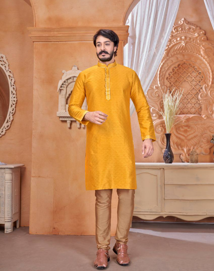 Traditional Pure Jaquard Men Kurta with Pyjama - Yashodhara Lifestyle