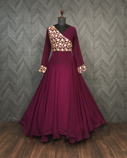 Premium Designer Readymade Gown Collection Wine / Maroon