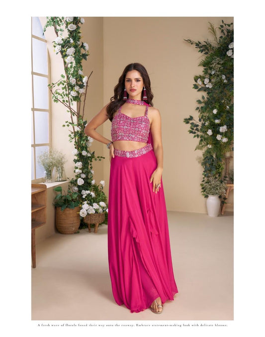 Women's ethnic wear in real georgette with hand embroidery