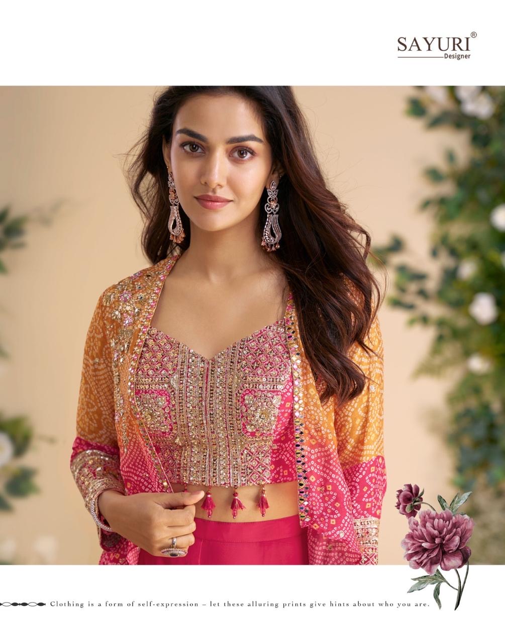 Premium Ethnic Wear – MOON by Sayuri | Hand Embroidered Blouse with Plazzo & Dupatta