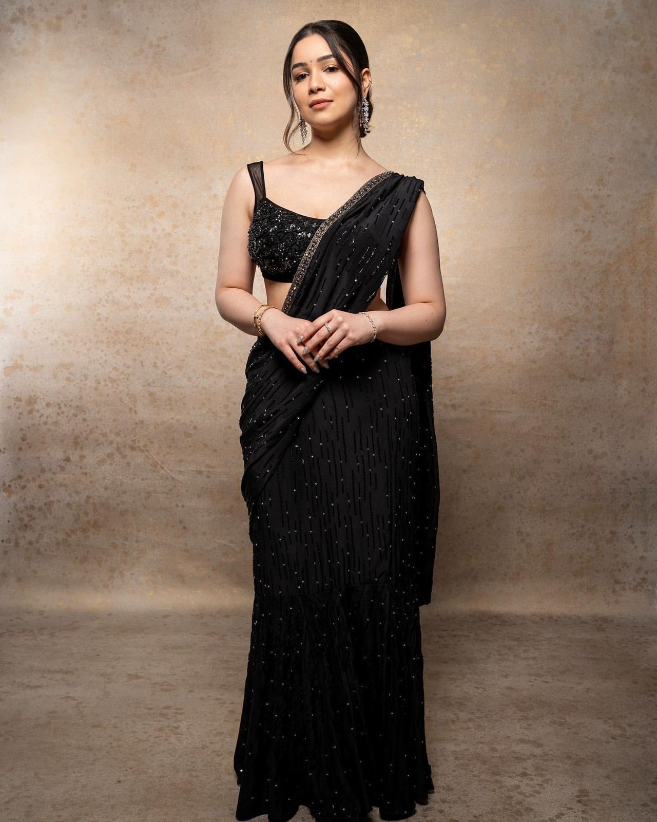 Fancy Party Wear Black Sequence Work Fullstitched Lehenga Saree And Blouse - Yashodhara Lifestyle