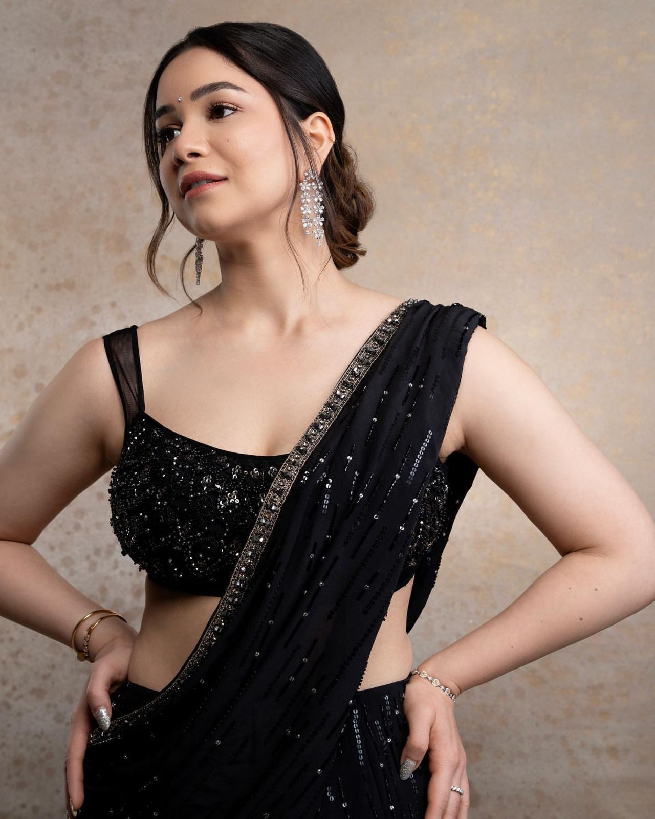 Fancy Party Wear Black Sequence Work Fullstitched Lehenga Saree And Blouse - Yashodhara Lifestyle