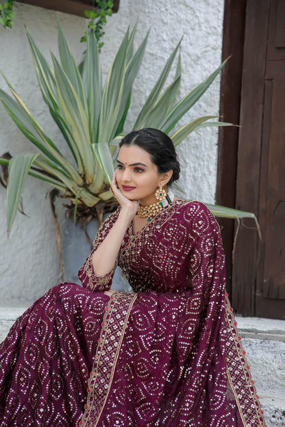 Kasturi silk maroon georgette saree - Yashodhara Lifestyle