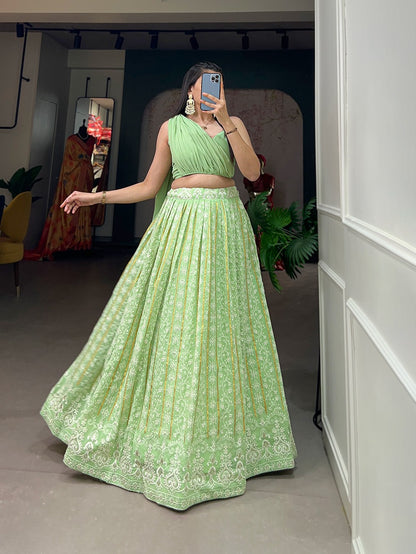 Pista two piece Lehenga set Full Stitched - Yashodhara Lifestyle