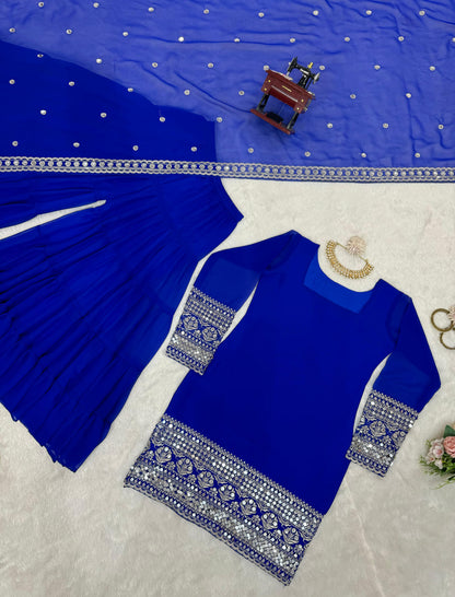 Sharara Top Georgette with soft net dupatta - Yashodhara Lifestyle