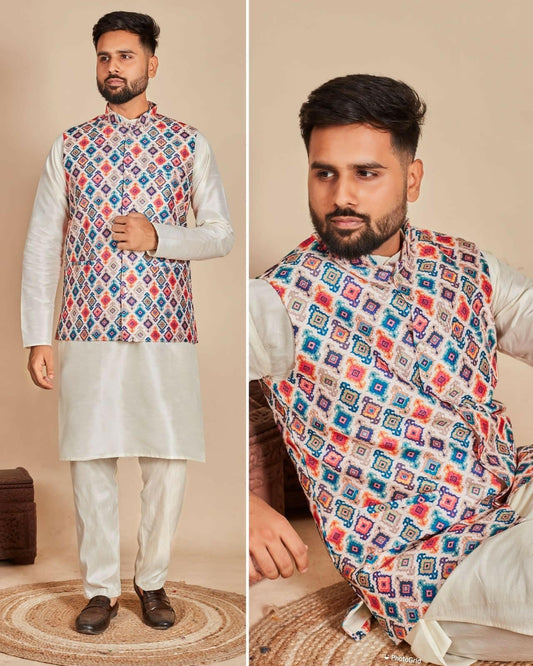 Silk Koti Kurta Multicolor - Yashodhara Lifestyle