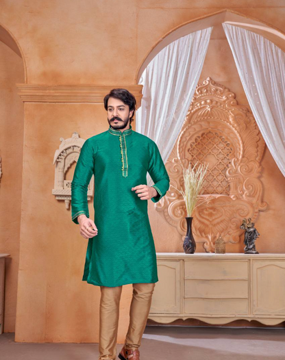 Traditional Pure Jaquard Men Kurta with Pyjama - Yashodhara Lifestyle
