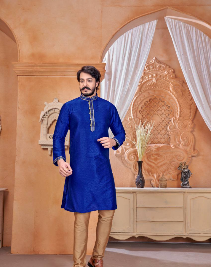 Traditional Pure Jaquard Men Kurta with Pyjama - Yashodhara Lifestyle